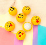 Lip Balm Balsamo Labial Emojis Caritas Amarillo Redondo