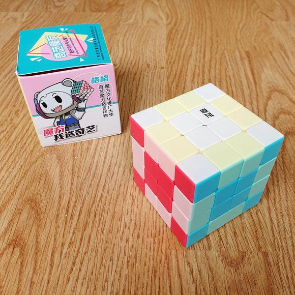 Cubo Qiyi 4x4 Neon Pastel Speedcube Stickerless Macaron Mate
