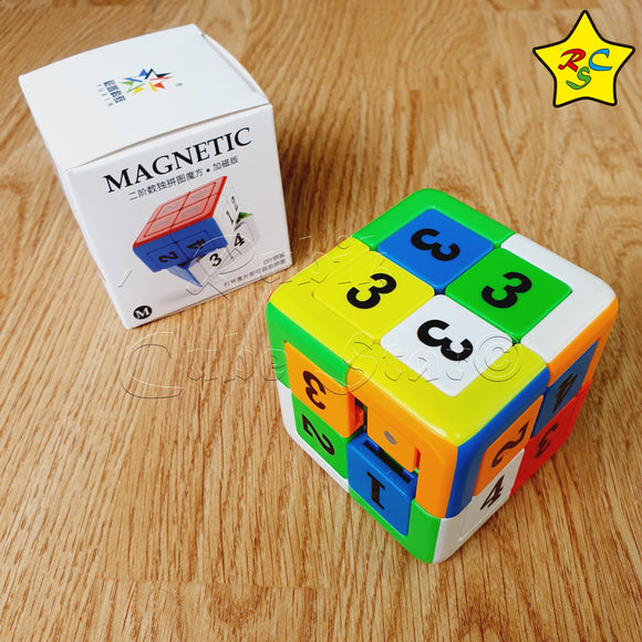 Yuxin 2x2 Digital Puzzle Cubo Magnetico Deslizar 2d