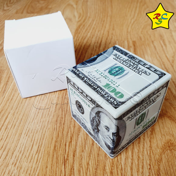 Cubo 3x3 Billete Dolar Impreso Franklin 100 Dolares