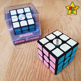 Cubo 3x3 M Pro Qiyi Fluorescente Neon Alumbra Oscuridad Lujo Fondo Negro Con Pegatinas