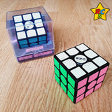 Cubo 3x3 M Pro Qiyi Fluorescente Neon Alumbra Oscuridad Lujo Fondo Negro Con Pegatinas