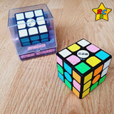 Cubo 3x3 M Pro Qiyi Fluorescente Neon Alumbra Oscuridad Lujo Fondo Negro Con Pegatinas