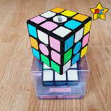Cubo 3x3 M Pro Qiyi Fluorescente Neon Alumbra Oscuridad Lujo Fondo Negro Con Pegatinas