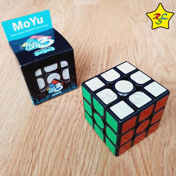 Meilong 3x3 Moyu Negro Sticker Cubo Speedcube Clasico
