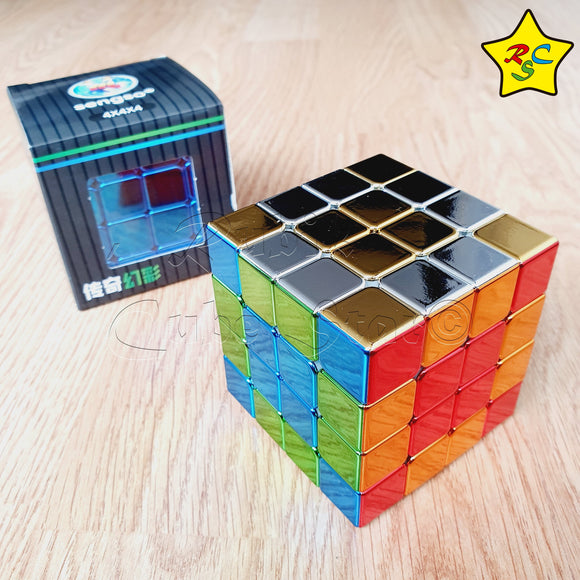 4x4 Metalizado Cubo Shengshou Metalico Speed Brillante