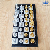 Ajedrez Premium Metalizado Plateado Dorado Grande Magnetico