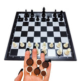 Ajedrez Mediano Magnetico Negro Y Blanco Chess Juego Mesa