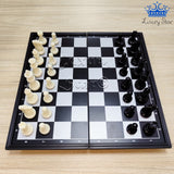 Ajedrez Mediano Magnetico Negro Y Blanco Chess Juego Mesa