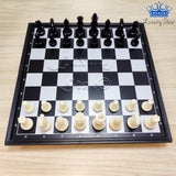 Ajedrez Mediano Magnetico Negro Y Blanco Chess Juego Mesa