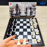 Ajedrez Mediano Magnetico Negro Y Blanco Chess Juego Mesa