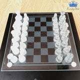 Ajedrez Cristal Vidrio Lujo Chess Elegante Obsequio Detalle