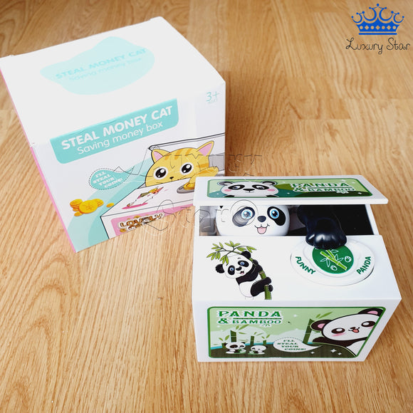 Alcancia Oso Panda Propina Traga Monedas Caja Detalle Sonido