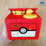 Alcancia Traga Monedas Pokemon Pikachu Caja Ahorro Propina