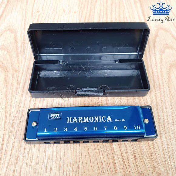 Armonica Instrumento Viento Portable 10 Huecos + Estuche