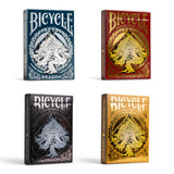Baraja Poker Bicycle Dragon Red Gold Black Blue New