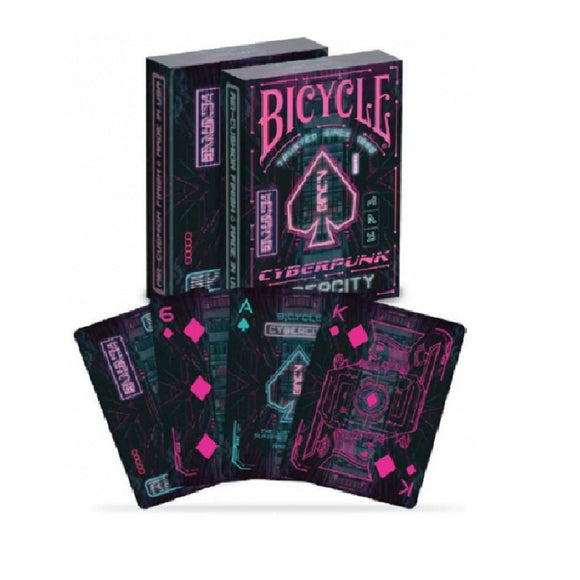 Bicycle Cyberpunk Cartas Poker Cybercity Morado Naipe