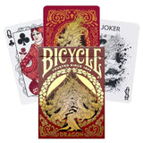 Baraja Poker Bicycle Dragon Red Gold Black Blue New