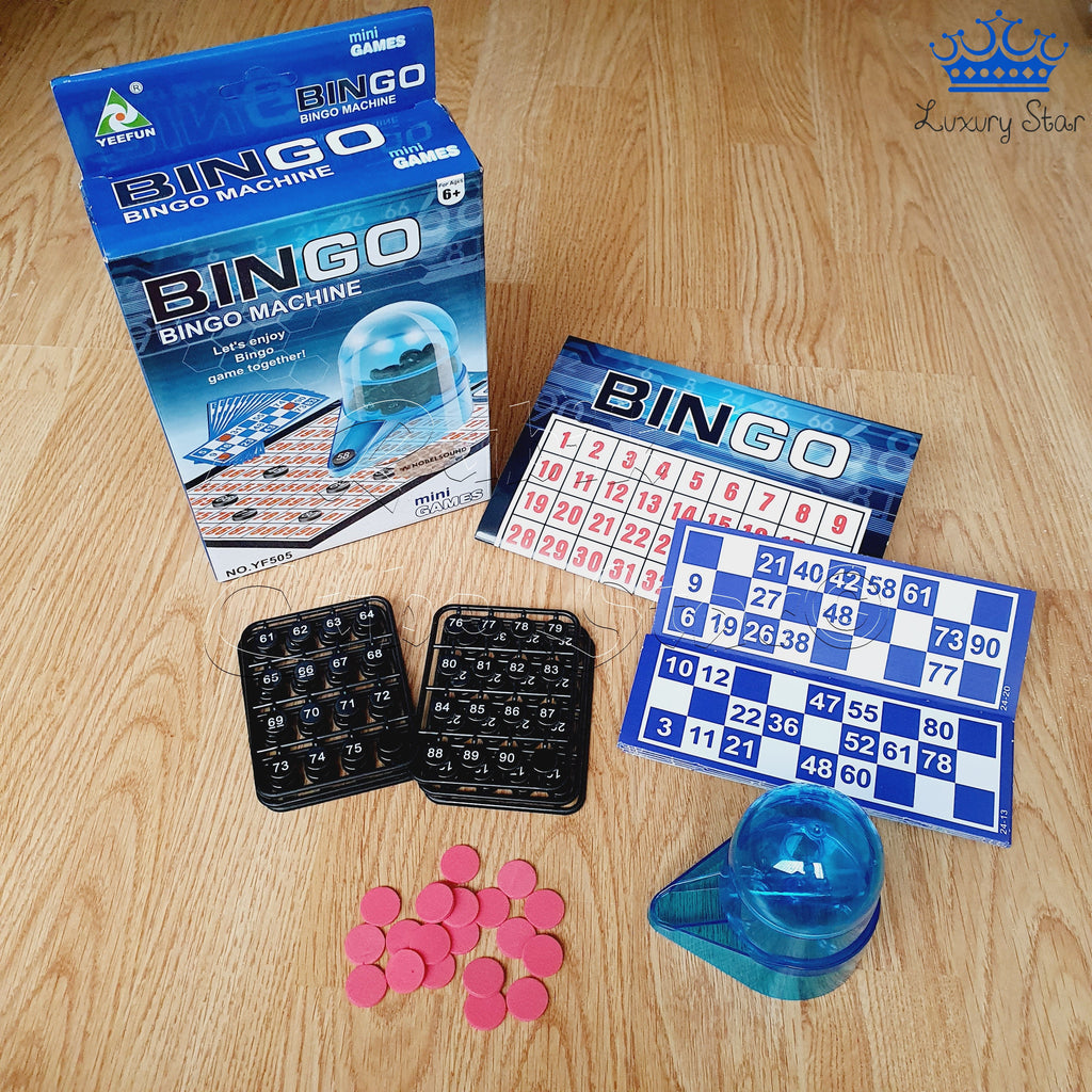 Bingo Machine Mini Juego Mesa Azar Familiar + Cartones – Cube Star