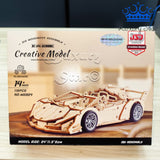 Carro Lamborghini Armable Madera Rompecabezas 119 Piezas