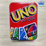 Cartas UNO Caja Metalica Juego Familia Amigos Diversion