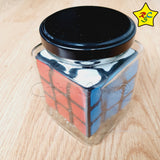 Cubo 3x3 En Botella Transparente Vidrio Colección