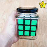 Cubo 3x3 En Botella Transparente Vidrio Colección