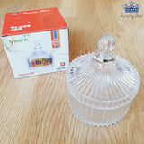 Dulcera Vidrio Recipiente Bombonera Lujo Rayas Decoracion