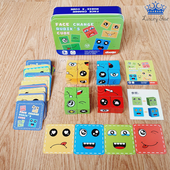 Juego Face Changing Cube Caras Metálico + Tarjeta