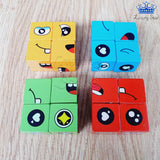 Juego Face Changing Cube Caras Metálico + Tarjeta