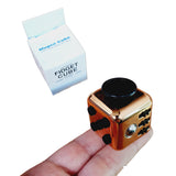 Fidget Cube Goma Metalizado Antiestres 6 En 1 Alta Calidad