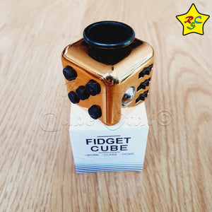 Fidget Cube Goma Metalizado Antiestres 6 En 1 Alta Calidad