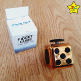 Fidget Cube Goma Metalizado Antiestres 6 En 1 Alta Calidad