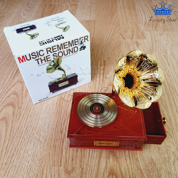 Joyero Tocadisco Caja Musical Cuerda Detalle Melodia Mozart