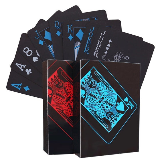 Baraja Poker Black Cartas Plástico Negro Naipes Premium
