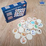Juego Memoria Animales Encontrar Pares Ingles Fichas Madera