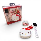 Kit Reloj Audifonos Monedero Hello Kitty Kuromi Niñas Regalo