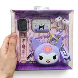 Kit Reloj Audifonos Monedero Hello Kitty Kuromi Niñas Regalo