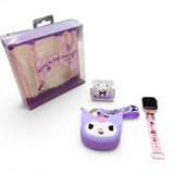 Kit Reloj Audifonos Monedero Hello Kitty Kuromi Niñas Regalo