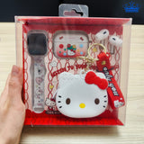 Kit Reloj Audifonos Monedero Hello Kitty Kuromi Niñas Regalo