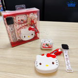 Kit Reloj Audifonos Monedero Hello Kitty Kuromi Niñas Regalo