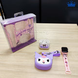Kit Reloj Audifonos Monedero Hello Kitty Kuromi Niñas Regalo