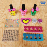 Kit Manicure Infantil Con Secador + Esmalte Uñas Y Diseños