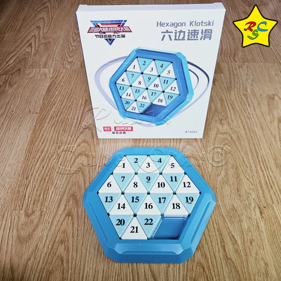 Puzzle 2d Qiyi Klotski Hexagonal Azul Números Rompecabezas