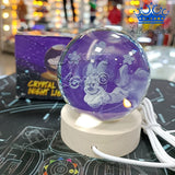 Lampara Esfera 3D Bola Cristal Luz Mesa Noche Personajes