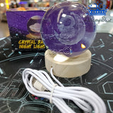 Lampara Esfera 3D Bola Cristal Luz Mesa Noche Personajes