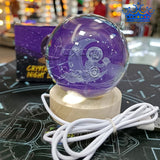 Lampara Esfera 3D Bola Cristal Luz Mesa Noche Personajes
