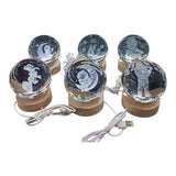 Lampara Esfera 3D Bola Cristal Luz Mesa Noche Personajes
