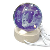 Lampara Esfera 3D Bola Cristal Luz Mesa Noche Personajes