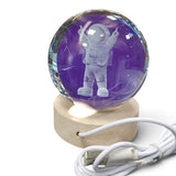 Lampara Esfera 3D Bola Cristal Luz Mesa Noche Personajes